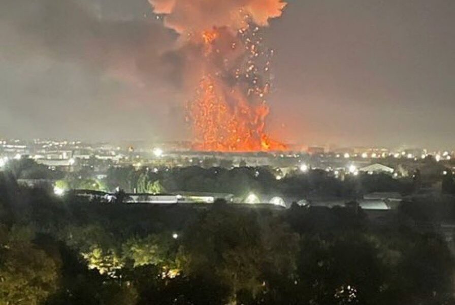 Heavy explosion in a warehouse near Tashkent Airport, Uzbekistan