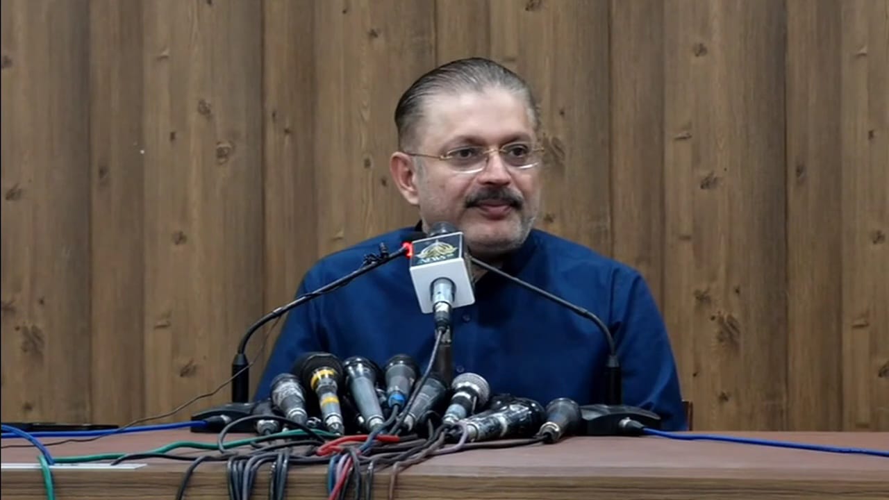  Karachi Press conference by Pakistan Peoples Party leader Sharjeel Inam Memon