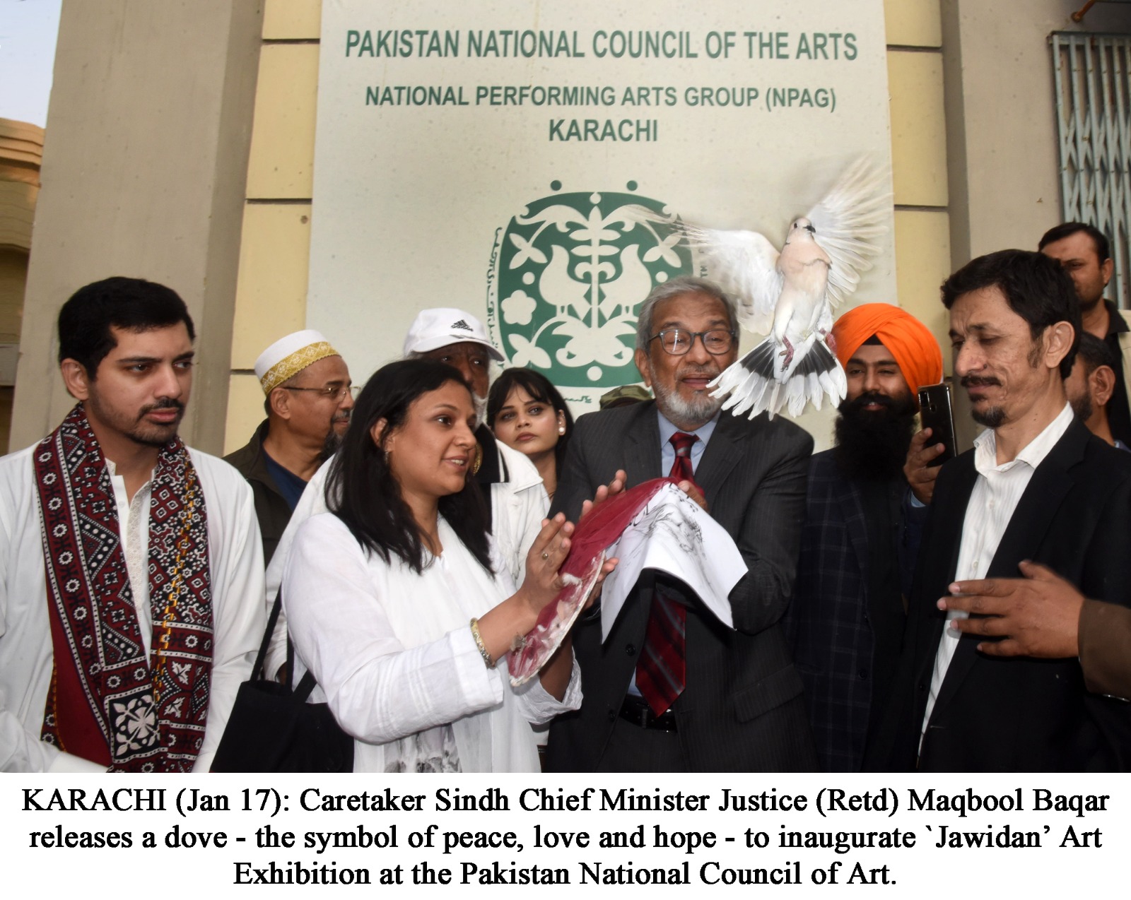 CM releases dove to inaugurate Jawidan Art exhibition at PNCA