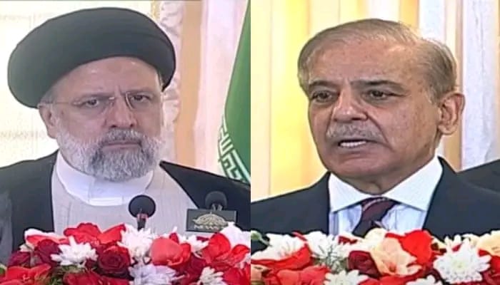 Meeting between Prime Minister Shehbaz Sharif and Iranian President Ibrahim Raisi Islamabad, Ministers and senior officials of both sides were present in the meeting