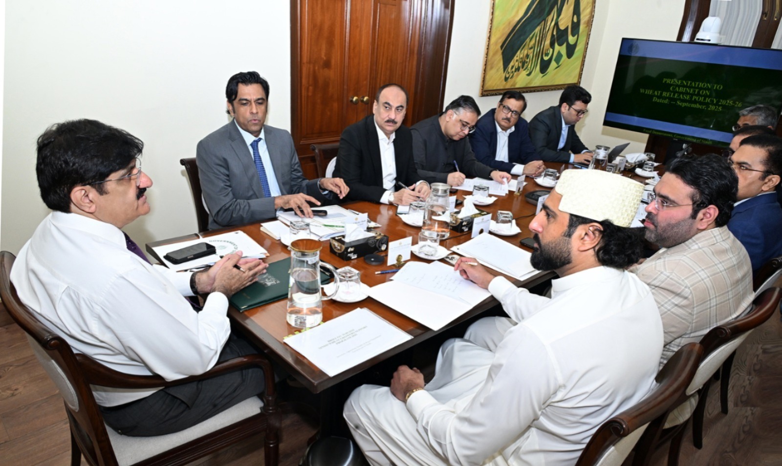 Murad Shah orders making wheat release policy, including its pricing 