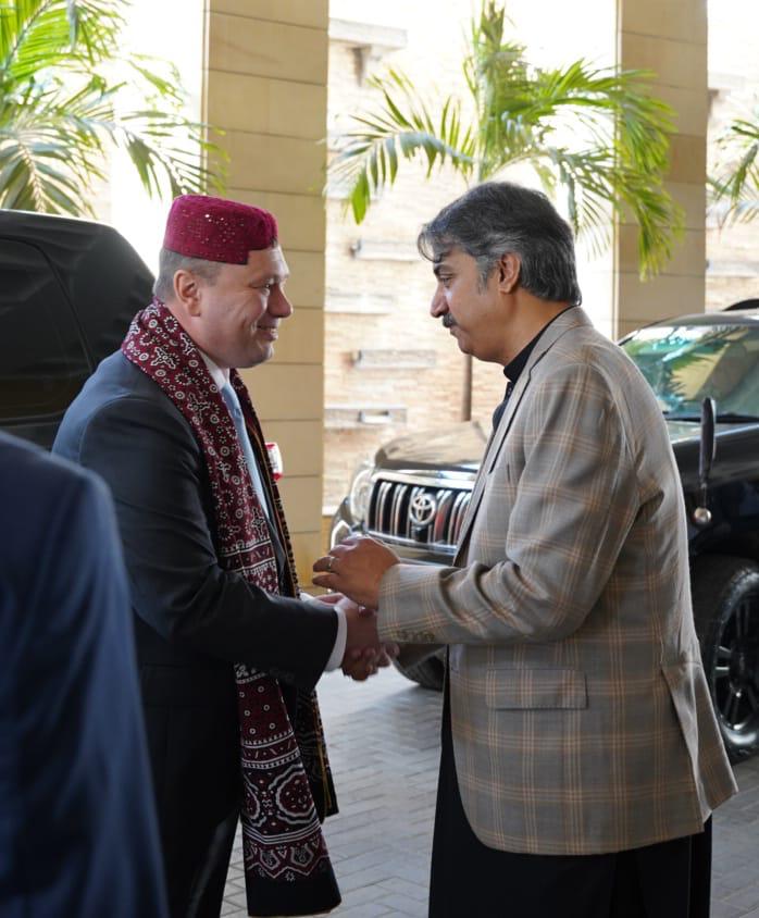 Russian Consul General Meets Speaker Sindh Assembly Syed Awais Qadir Shah