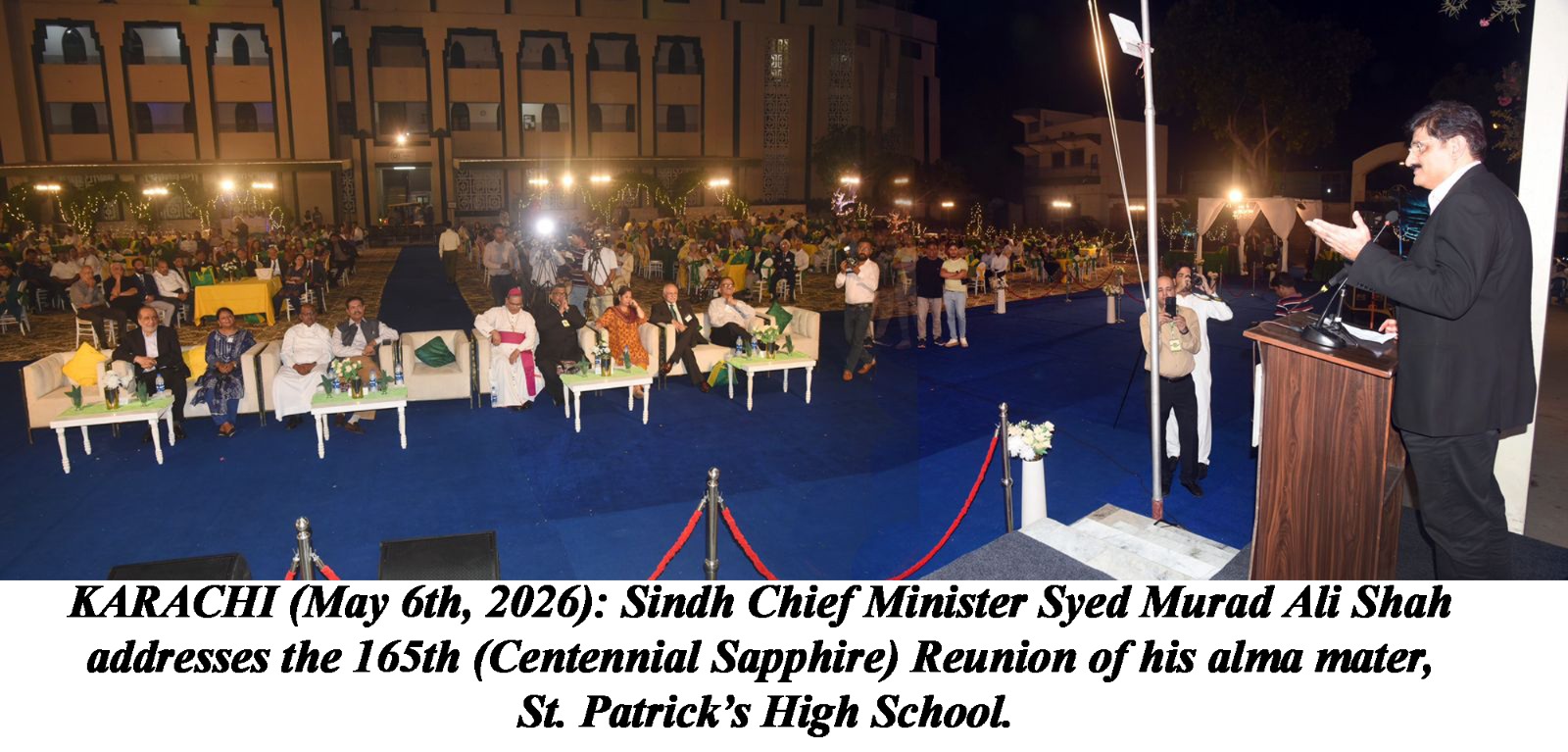 CM Murad Ali Shah Returns to Alma Mater for St. Patrick’s 165th Reunion, Pays Tribute to Legacy of Excellence