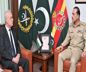 Rawalpindi,  General Syed Asim Munir, NI(M), Chief of Army Staff (COAS) met the Ambassador of Palestine to Pakistan, His Excellency Ahmad Jawad Rabei at General Headquarters today. 