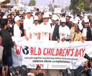 CM condemns the killing of children in Palestine on World Children’s Day Justice Baqar leads walk to mark children