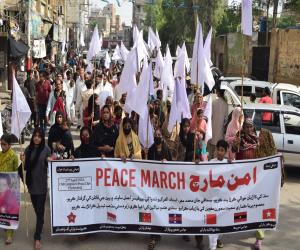 Hyderabad Political and Civil society activists hold a Peace March to end the dacoit regime. 