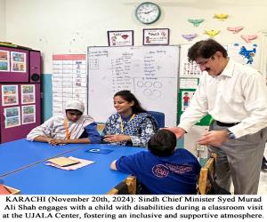 Murad to develop a dedicated park for children with disabilities at Clifton  Sindh govt, UJALA to partner for UJALA -II