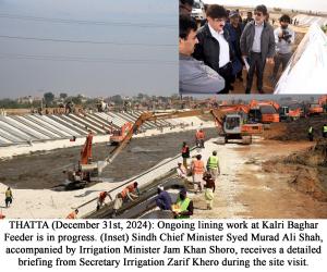 KB feeder lining to conserve 510 cusecs of water to meet the growing need of Karachi, says  Murad Shah