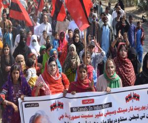 Awami Tehreek Holds 12-KM Protest March in Malir Against Six New Canals, Corporate Farming, and IRSA Act Amendments 