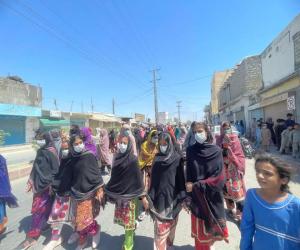 On the BYC initiated a protest demanding the recovery of dead bodies of individuals who were killed during the Jaffer Express operation