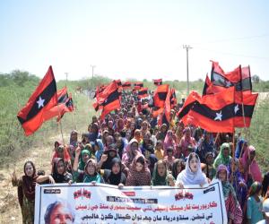 Awami Tahreek, Sindhyani Tehreek Stage Mass Rally against Corporate Farming and six Canals on Indus River. 