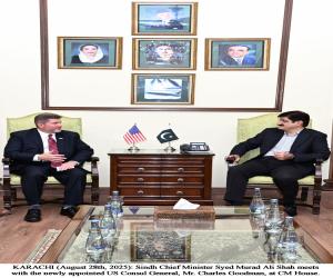 CM Sindh Welcomes US Consul General Charles Goodman, Highlights Cultural Ties and Cooperation