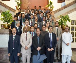Speaker Sindh Assembly Syed Awais Qadir Shah meets NIPA trainee officers, briefing given on the legislative process
