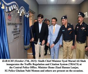 CM Murad Ali Shah inaugurates TRACS: ushering in new era of smart, transparent traffic management