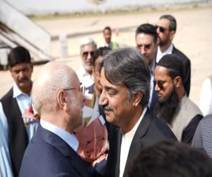 Strengthening Ties: Speaker of Iran's Parliament Receives Warm Welcome from Sindh Assembly Speaker in Karachi