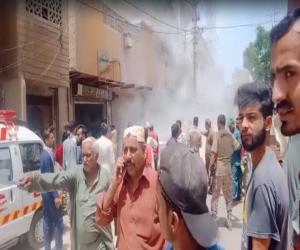 لیاری میں کشتی چوک کے قریب سلینڈر دکان میں دھماکا  