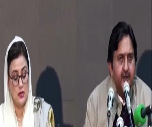    ملک احمد خان کی عظمیٰ بخاری  کے ہمراہ مسلم لیگ ن کے مرکزی سیکرٹریٹ میں میڈیا سے گفتگو