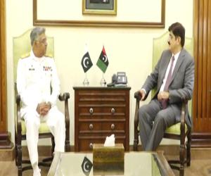 وزیراعلیٰ سندھ سید سے پاک بحریہ کے سربراہ ایڈمرل نوید اشرف کی ملاقات ہوئی 