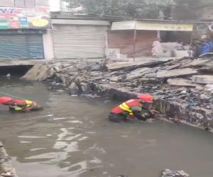  کراچی کے علاقے نیوکراچی میں  نالےمیں گیس بھرنے سے دھماکا