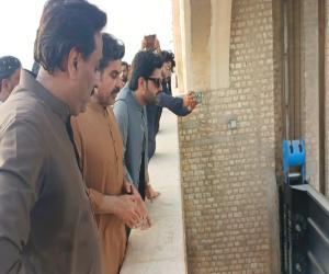  سید ناصر حسین شاہ اور جام خان شورو کا سکھر بیراج کا دورہ